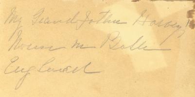 Harvey House note on back of sketch